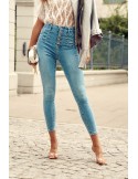 Fitted high-waisted denim pants 6169 - Online store - Boutique